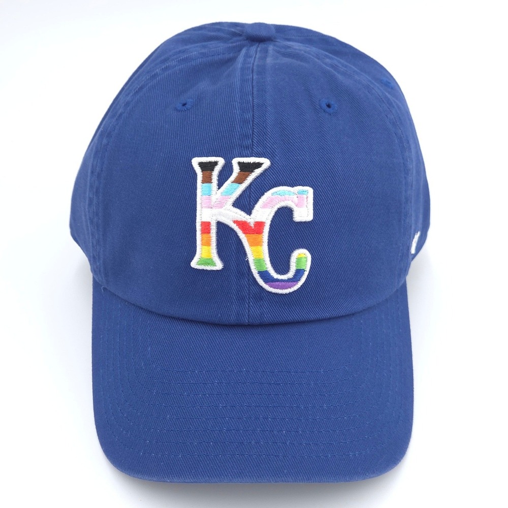 '47 Brand Kansas City Royals Hat Mens Blue Pride Clean Up Adjustable Cap MLB NEW